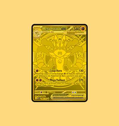 Carte mega Lucario ex or - me01 Méga Évolutions